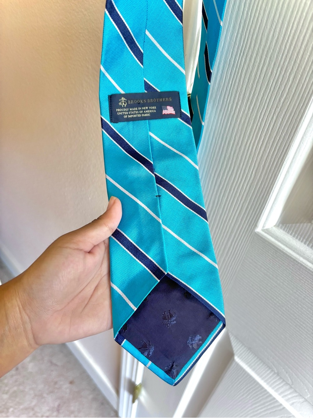 Brooks Brothers Blue Striped Silk Necktie Mens